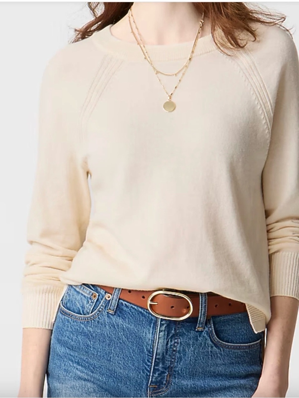 NWT J.Crew Factory Wool Blend Boyfriend Sweater Dusty Ivory Size S